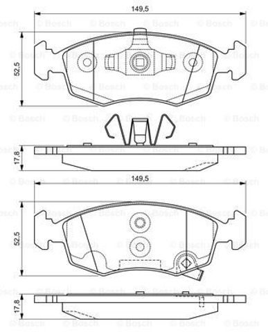 Колодки тормозные дисковые комплект 0986494537 BOSCH