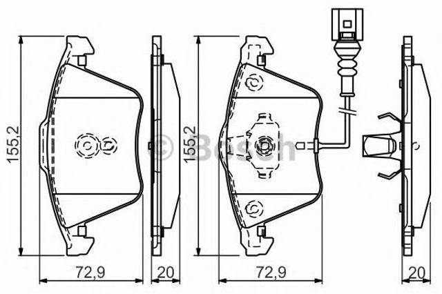 Колодки тормозные передние дисковые 0986494550 BOSCH
