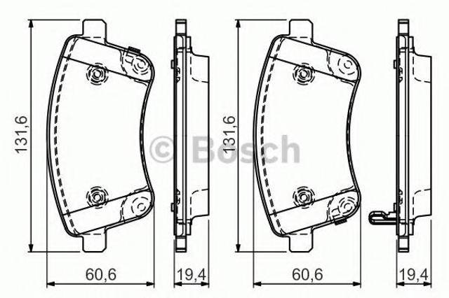 Передние тормозные колодки 0986494552 BOSCH