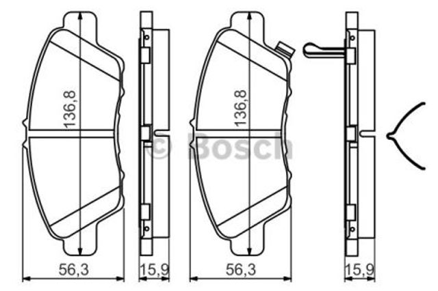 Колодки тормозные 0986494562 BOSCH