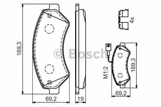 Колодки тормозные дисковые комплект 0986494589 BOSCH