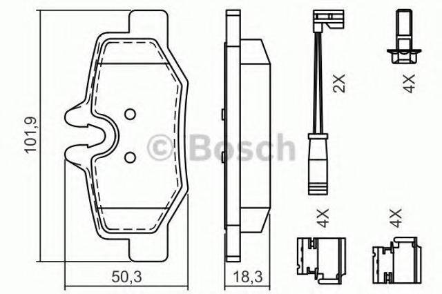Задние колодки 0986494603 BOSCH