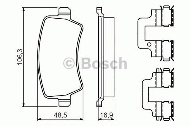 Задние дисковые колодки 0986494641 BOSCH