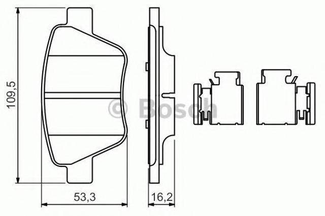 Колодки на тормоз задний дисковый 0986494643 BOSCH