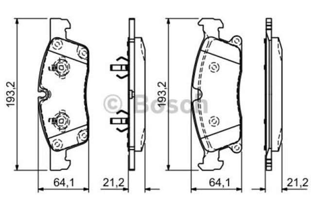 Передние тормозные колодки 0986494672 BOSCH
