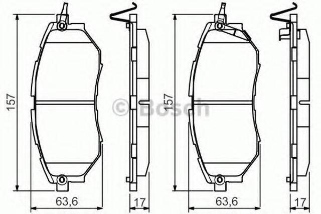 Колодки передние 0986495156 BOSCH