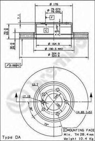 Диск тормозной передний 09917211 BREMBO