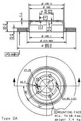 Задний тормозной диск 09942511 BREMBO
