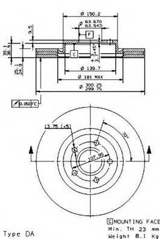 Диск тормозной передний 09946811 BREMBO