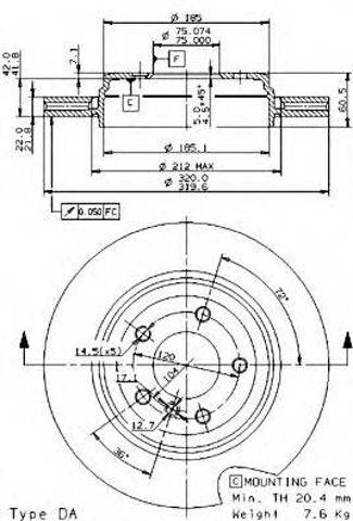 Дисковый тормоз 09959011 BREMBO