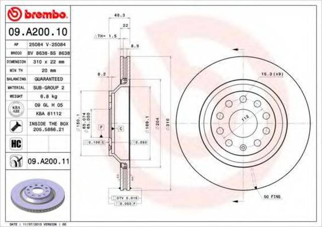 09A20011 Brembo