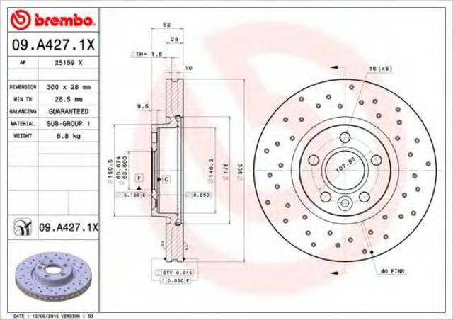 Ротор тормозной 09A4271X BREMBO