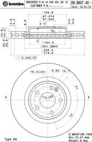 Ротор тормозной 09B80741 BREMBO