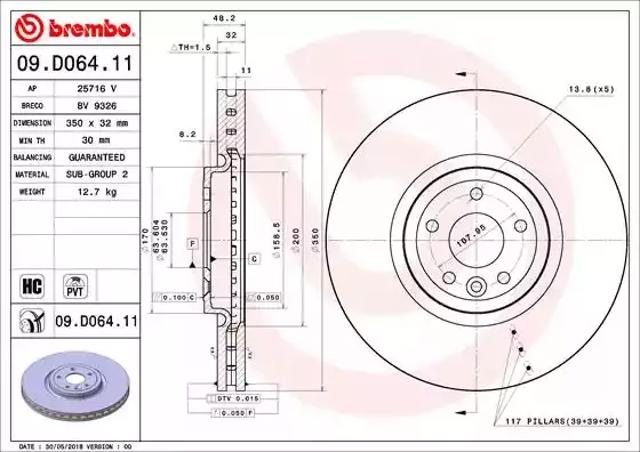 Ротор тормозной 09D06411 BREMBO