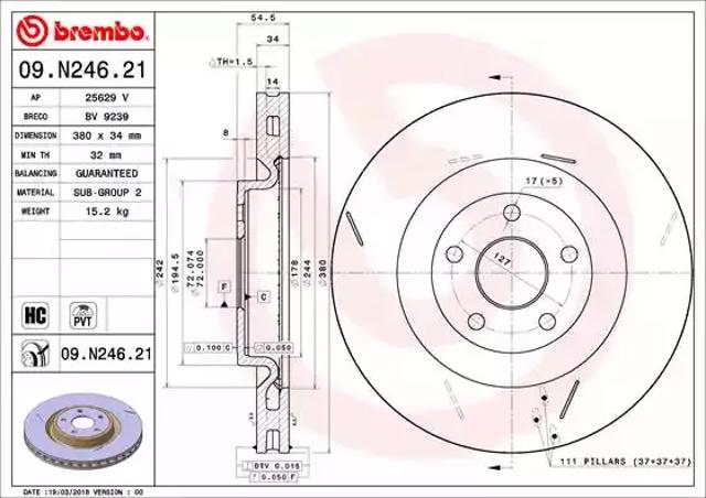 Ротор тормозной 09N24621 BREMBO