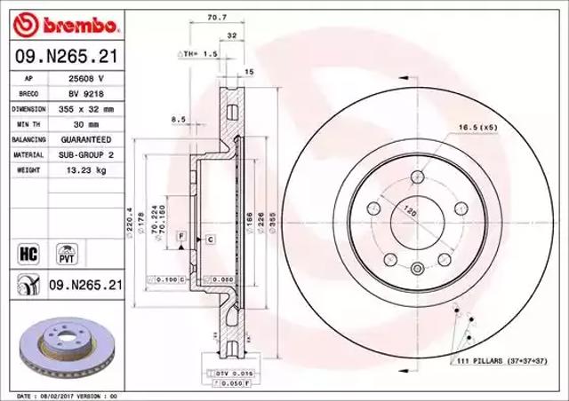 Передний тормозной диск 09N26521 BREMBO