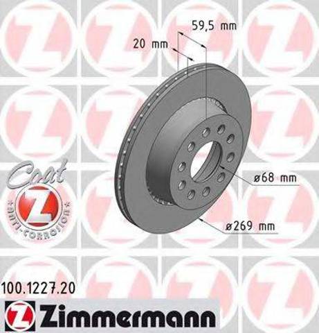 Диск тормозной задний 100122720 ZIMMERMANN