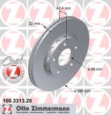 Диск тормозной задний 100331320 ZIMMERMANN