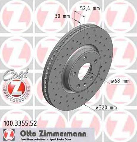 Диск тормозной передний 100335552 ZIMMERMANN