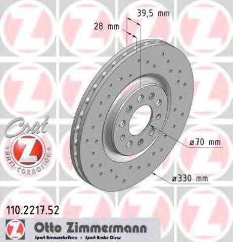 Диск тормозной передний 110221752 ZIMMERMANN