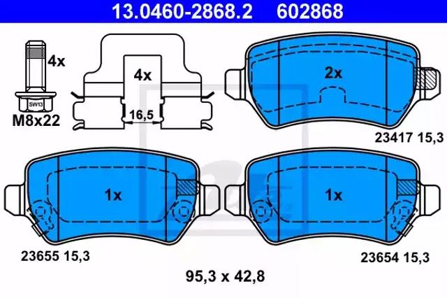 Колодки на тормоз задний дисковый Opel Zafira A