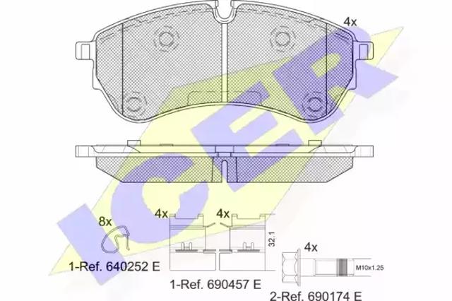 Колодки тормозные 142284 ICER
