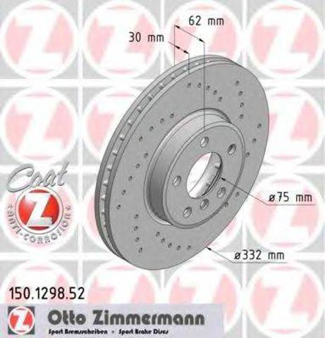 ZIMMERMANN 150129852 Диск тормозной передний в наличии Сумы