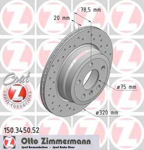 ZIMMERMANN 150345052 Диск тормозной задний в наличии Каменское