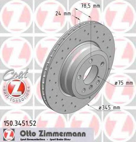Задний тормозной диск 150345152 ZIMMERMANN