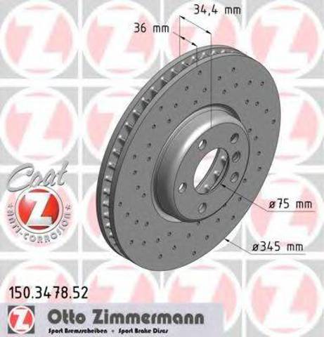 Тормоз дисковый передний 150347852 ZIMMERMANN