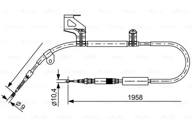 Трос ручного тормоза задний 1987477603 BOSCH