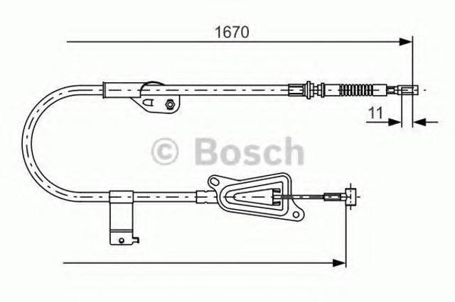 Трос стояночного тормоза задний правый 1987477943 BOSCH