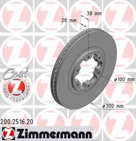 Диск тормозной передний 200251620 ZIMMERMANN
