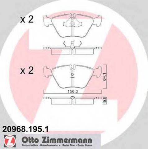 Колодки тормозные передние дисковые 209681951 ZIMMERMANN