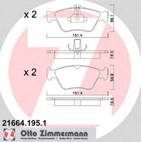 Колодки тормозные 216641951 ZIMMERMANN