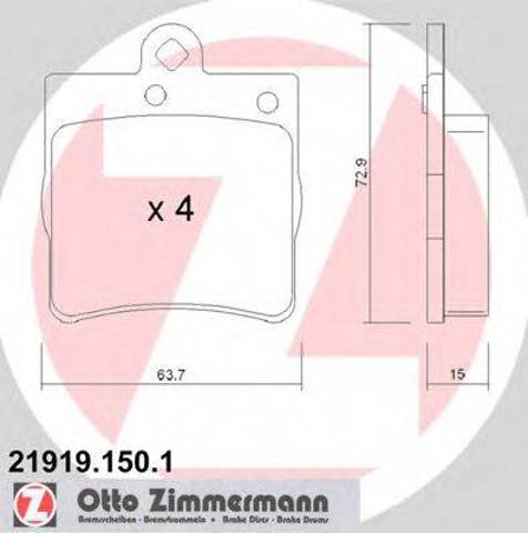 Задние колодки 219191501 ZIMMERMANN