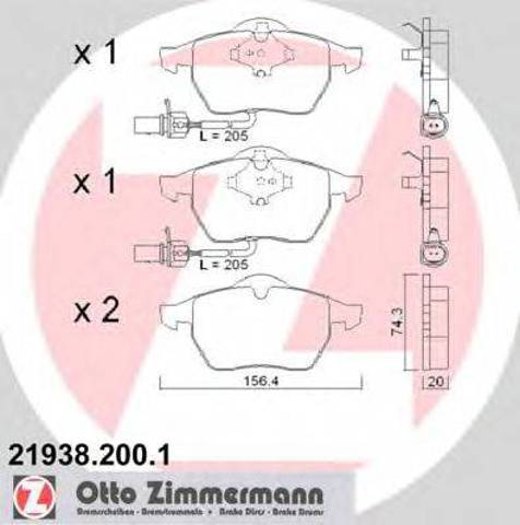 Колодки тормозные 219382001 ZIMMERMANN