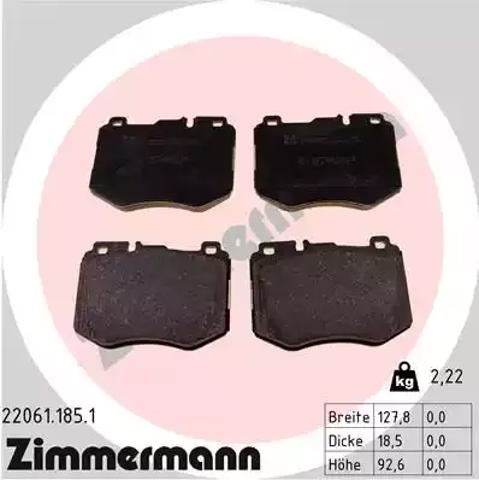 Передние тормозные колодки 220611851 ZIMMERMANN