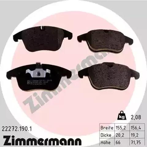 Колодки тормозные дисковые комплект 222721901 ZIMMERMANN