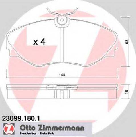 Колодки тормозные 230991801 ZIMMERMANN