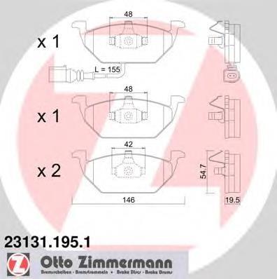 231311951 ZIMMERMANN Передние тормозные колодки купить в Ирпень