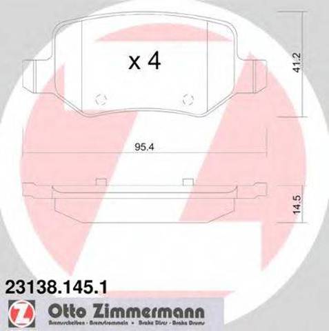 Комплект задних колодок 231381451 ZIMMERMANN