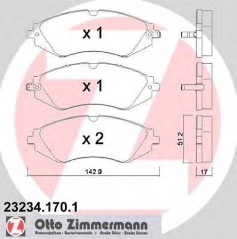 Тормозные колодки 232341701 ZIMMERMANN