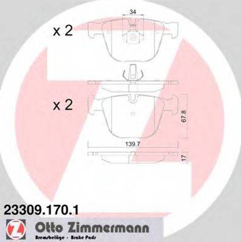 Задние дисковые колодки 233091701 ZIMMERMANN