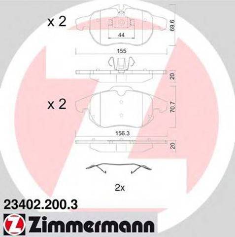 Колодки тормозные передние дисковые 234022003 ZIMMERMANN