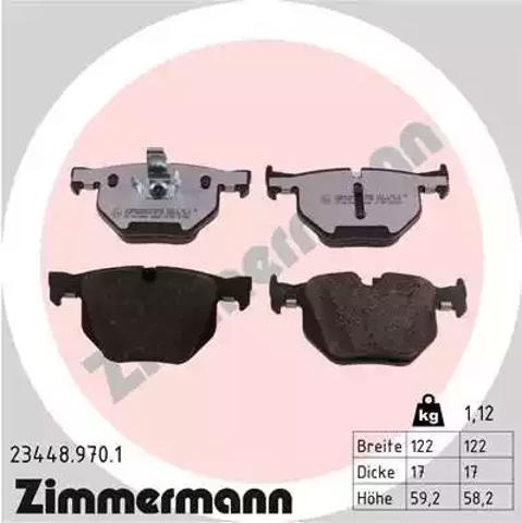 Колодки тормозные задние, дисковые 234489701 ZIMMERMANN