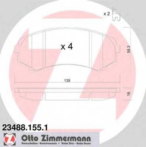 Колодки тормозные дисковые комплект 234881551 ZIMMERMANN