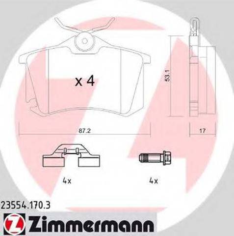 Задние колодки 235541703 ZIMMERMANN