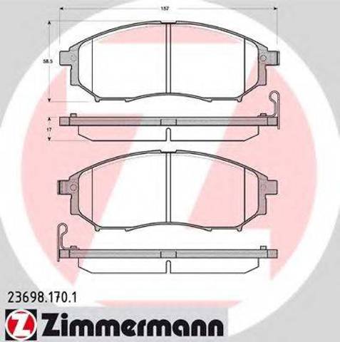 Колодки тормозные дисковые комплект 236981701 ZIMMERMANN