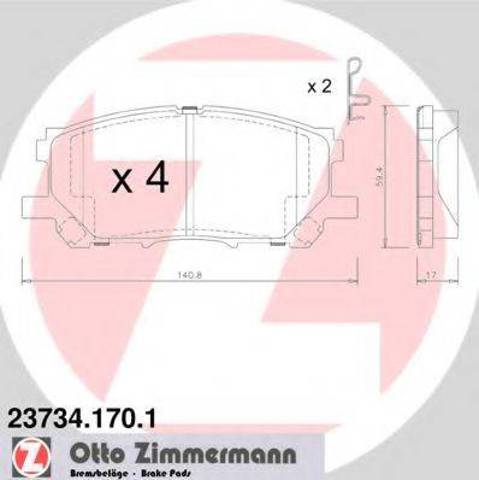 Колодки тормозные 237341701 ZIMMERMANN